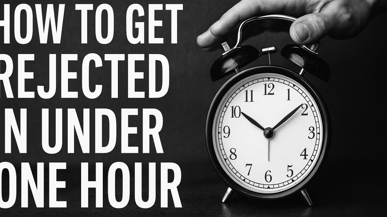 How to Get Rejected in Under One Hour